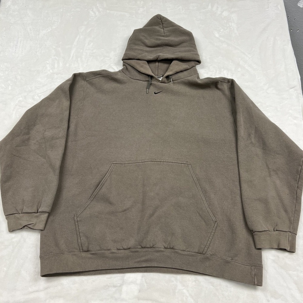 90s Nike Hoodie Mens XL Brown Vintage Made in USA Center Swoosh Pullover